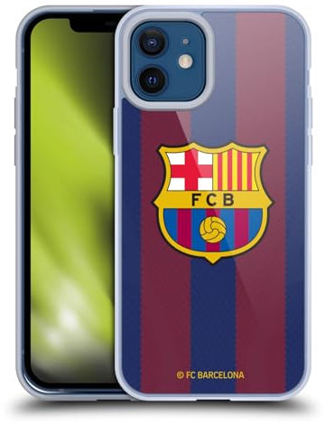 Head Case Designs Offizielle FC Barcelona Home 2023/24 Wappen-Set Soft Gel Handyhülle Hülle kompatibel mit Apple iPhone 12 / iPhone 12 Pro