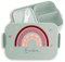 Kinder Bento Box Midi für Mepal Bentobox - Brotbox Regenbogen Lunchbox Rainbow mit Namen I - 900 ml - Sage Grün - brotdose kindergarten vesperbox mädchen schule personalisierte geschenke kind