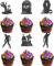 24 Stück Halloween Tortendeko Grabstein Zombie Grauenhaft Cupcake Toppers Grabstein Skelett Zombie Kuchen Deko für Happy Halloween Thema Geburtstag Party Kuchen Dekorationen Schwarz