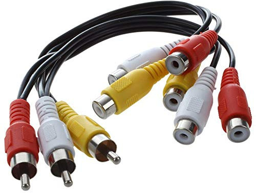 ISTOVO 3 Macho Jack una 6 Hembra Enchufe Divisor Audio Video AV Cable Adaptador