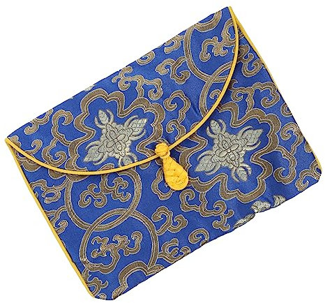 PACKOVE Aufbewahrung Von Musik Büchern Tasche Mit Bügelstickerei Büchertaschen Chinesisches Neujahr Farbic Hong Bao Unisex-Buddha-Tasche Multifunktion Reisen Umschlag Hochwertiger