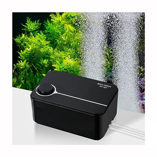 Boxtech Ossigenatore per Acquario, Aeratore Acquario Ultra Silenziosa con Flusso d'aria Regolabile, Potente Pompa d'aria Acquario con 2 Uscite per Pompare Bolle d'aria per Acquario da 10-550L
