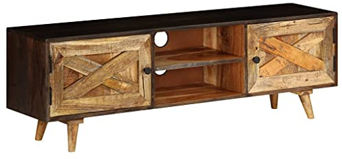 AJSEOYBS Meuble TV suspendu en bois de manguier massif - 140 x 30 x 45 cm - Convient pour le salon, la chambre à coucher, le bureau, la salle de réception, le bureau