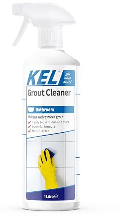 KEL - Grout Cleaner, Ready-To-Use Tile Grouting Cleaning Spray, Removes Stubborn Dirt, Marks & Stains Between Tiled Walls & Floors - 1 Litre