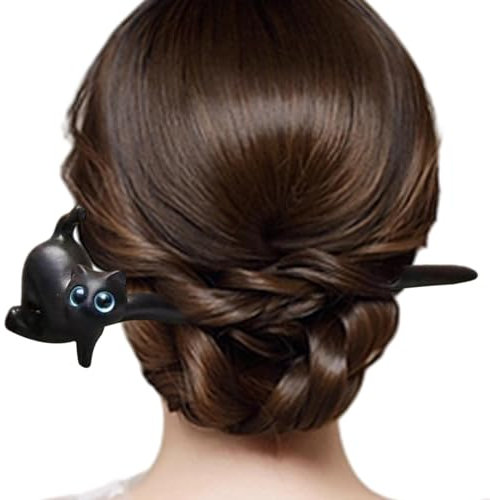 Schwarze Haarnadel aus Ebenholz, lässige Zärtlichkeit, Haarspangen, Ebenholz-Haarnadel, traditionelle Haarnadel, Holzhaarstäbchen, Hochzeitsaccessoires, Braut-Kopfbedeckung, Schmuck
