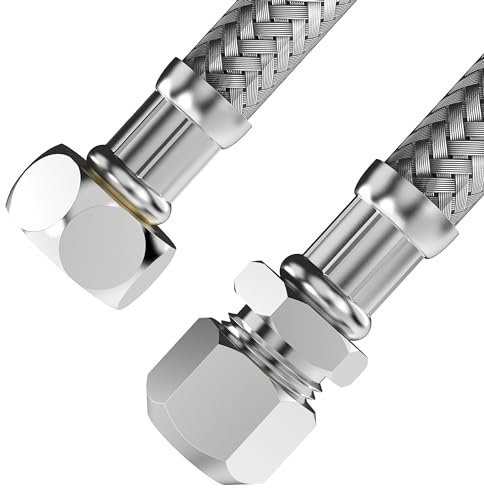 VARIOSAN Tubo flessibile 17550, 10 mm, QV x 3/8, 500 mm, rivestimento in acciaio inox, certificato DVGW, acqua potabile, tubo flessibile corazzato