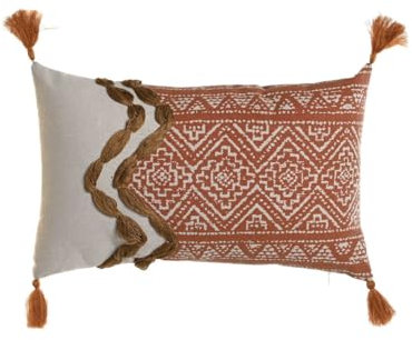 Home ESPRIT Kissen Terrakotta Boho 50 x 5 x 30 cm, bunt, cuadrado, Casual
