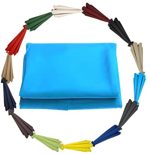 GZDXBF Sonnenschirm Bespannung Für Ampelschirm - 200cm 270cm 300cm 6/8 Streben - Sonnenschirmbezug Ersatzbezug - Uv-Schutz Ersatzstoff(Color:Lake Blue,Size:8 ribs-3m(9.8ft))