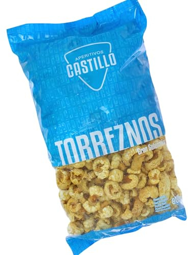Torreznos de Aperitivos Castillo: Bolsa de 800g de Cortezas de Cerdo Tradicionales - Crujientes y Sabrosos - Snack Adictivo para Compartir en Eventos y Reuniones - Cortezas de Cerdo para Aperitivos