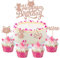 25 Stück Katze Cupcake Toppers Glitzer Katze Tortendeko Kätzchen Kuchen Deko für Kätzchen Thema Baby Dusche Kinder Geburtstag Party Kuchen Dekorationen Rosegold