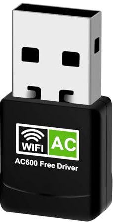 Chiavetta Wifi per PC Fisso, Adattatore WiFi USB Dual Band 2.4G/5.8GHz 5GHz 600 Mbps, USB WLAN Mini Ricevitore Wireless per PC, Installazione Plug & Play Nessun CD Richiesto per Streaming e Giochi