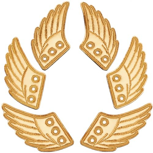 GORGECRAFT 3 Paar Goldene Schuhflügel Accessoire Schuhdekorationen Spitze In Flügeln Engelsstoff Große Größen Spitzendekoration Charm Für DIY Schuhe Basteln Schlittschuhe Turnschuhe Laufschuhe Party