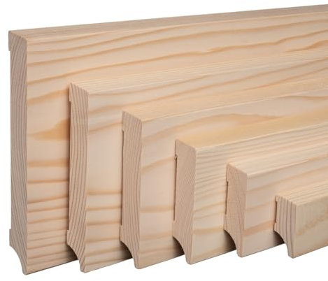 Sockelleiste Fichte roh | abgerundet o. abgeschrägt | MASSIVHOLZ Fußleiste Profil Leipziger (abgeschrägt), Höhe 100mm
