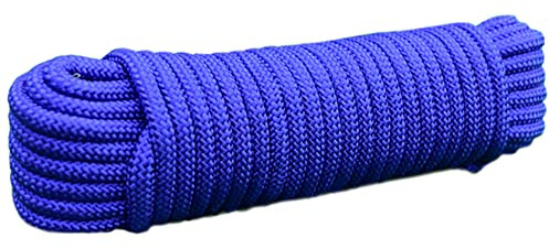 Long cordon tressé multifonction pour voile d'ombrage Bleu 4 mm 100 m