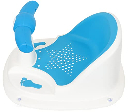 Babysitz für Badewanne mit Rückenlehne und Saugnapf, Blau | PP und TPE, 37,5x29,5x19cm, Stabile Struktur, für Badewanne, Badewannensitz ab 6 Monate
