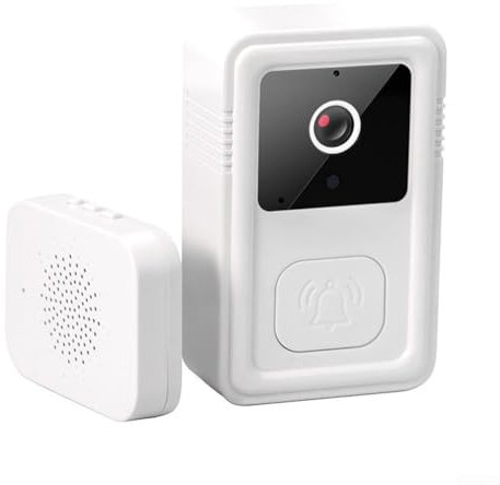 Interphone vidéo sans fil pour maison intelligente avec fonction de changement de voix et réception longue portée (blanc)