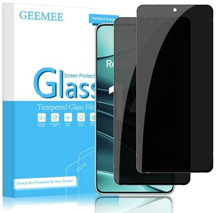GEEMEE Protector de Pantalla de Privacidad para Xiaomi Redmi Note 14 5G/4G, 2 Piezas Anti-espía Alta Sensibilidad, Sin Burbujas Cristal Templado Screen Protector