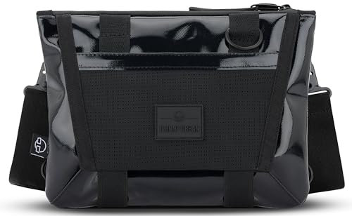 Johnny Urban Brusttasche Herren & Damen Schwarz - Avery - 2-in-1 Umhängetasche und Front Pack - Flache Sacoche Bag für Stadt, Fahrrad, Reise, Festival - Wasserabweisend