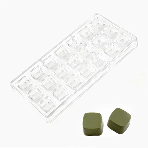 Bustlwor Moule à Chocolat à 6 Trous, Moule à Plastique Transparent, Moule Transparent à Chocolat, Chocolat Cuisine DIY Pâtisserie Bakeware Outil (21 Carrés)