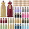 36 Pcs Burlap Wine Gift Bags Bulk, Reusable Single Wine Bags with Drawstrings, Champagne Bottle Cover with Ropes and Tags for Wedding Easter Birthday Holiday Party