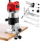 Compact Electric Wood Trimmer Router Kit 30000RPM 1 4 Palm Router Tool with Soft Start Variable Speed Ideal for Precision Carpentry DIY Edge Finishing Red