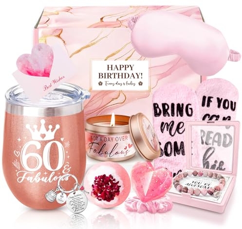 RichMoho 60th Birthday Gifts for Women 60 Year Old Birthday Gift Ideas for Women 60th Present for Her Friends Mum Coworker Auntie Sister Grandmum