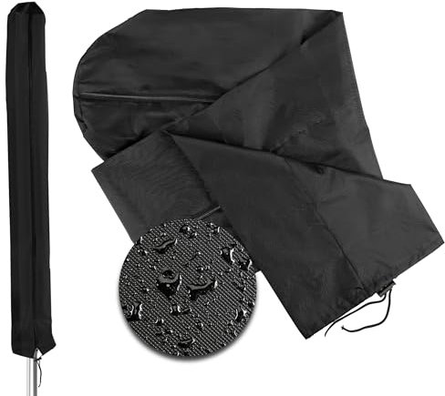 CPENG Wäschespinne Schutzhülle 160x15x15cm – 210D Oxford Abdeckung wäschespinne | Wasser - und Winddichte | Winterfest & UV-beständig | mit Reißverschluss & Kordelzug, Kleine Sonnenschirm Schutzhülle