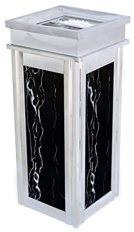 KOHUS Outdoor Garbage Can Trash Can Outdoor Garbage Enclosure Inside Commercial Waste Container with Stainless Steel Ashtray Waste Storage Bin Garden Waste Bin(A)