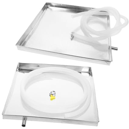 ARTIBETTER 2 juegos Bandeja de Drenaje para Aire Acondicionado de Unidades Accesorio Práctico con Mangueras y Abrazaderas Diseño para Acumulación de Agua y Instalación