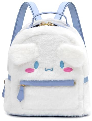 Blue Cute Backpack, Kawaii Stuff Plush Backpack, Adorable Bag Handbag for Girls Kids Fans Birthday Present School Supplies