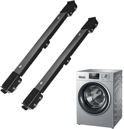 Schwere Appliance Rollen-Verstellbarer Waschmaschinenständer mit stabilem Metallrahmen, abschließbare Rollen , rutschfeste Pads | Perfekt zum Bewegen von Kühlschrank, Trockner, Gefrierschrank