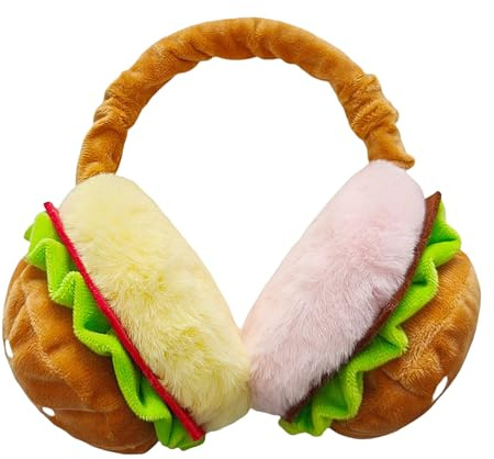 JIAHG Cache-Oreilles Pliable en Forme de Hamburger Drôle pour Filles et Garçons Couvre-Oreilles d'Hiver Epais Chaud Contre le Froid Protection d'Oreilles pour Cyclisme Ski Snowboard Photographie