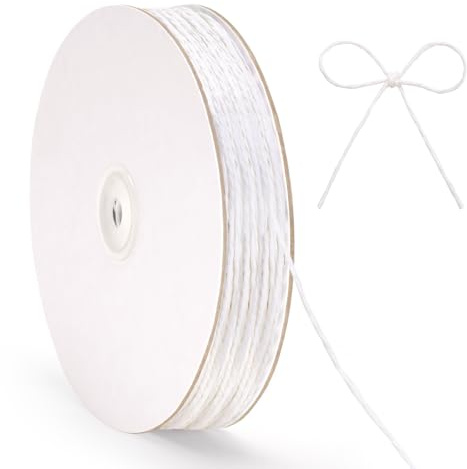 G2PLUS 2mm Weiß Papierkordel: 100M Deko Papierschnur zum Basteln | Papierband für Geschenkverpackung, Heimwerken, Bastelarbeiten, Weihnachten