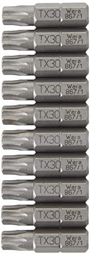 Wera Bit-Sortiment, 867/1 TX 30 DIY, TX 30 x 25 mm (10 Bits pro Box), 05072411001