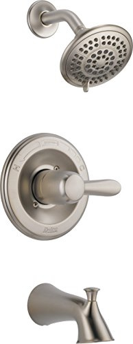 Delta Faucet Lahara 14 Series Single-Handle Tub and Shower Trim Kit, Shower Faucet with 5-Spray Touch-Clean Shower Head, Stainless T14438-SS (Valve Not Included)