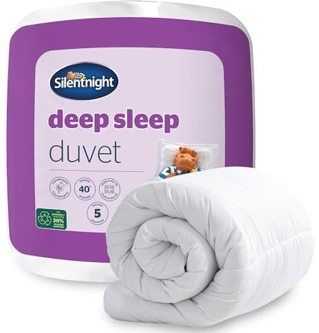 Silentnight Deep Sleep Double Duvet 7.5 Tog – Mid-Lightweight Soft and Comfortable Quilt Duvet Ideal for Spring and Summer – Hypoallergenic and Machine Washable - Double – 200x200cm , White