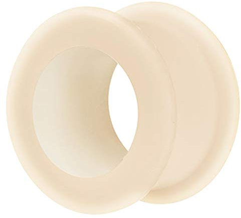 Piercingfaktor Farbiger Flesh Tunnel Silikon Extra Big Double Flared Weich Flexibel XXL Rund Creole Ohr Plug Ear Piercing 4mm Hautfarbe