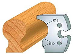 229 : Jeu de 2 fers main courante ht 50 mm pour porte outils entr'axe plot 24 mm