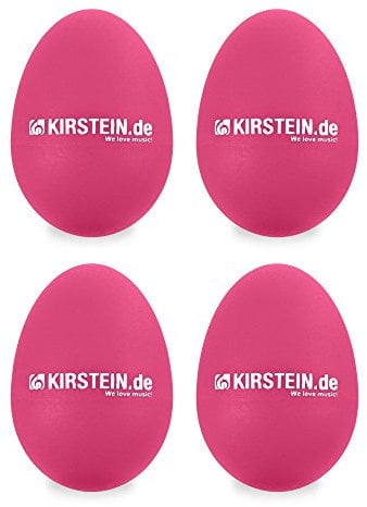 4x Kirstein ES-10P Egg Shaker (Medium-Light Version, Schüttelei, Percussion, Rassel, robuste Kunststoff-Hülle, durchsetzungsfähiger Klang) pink