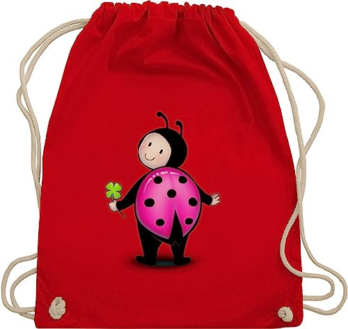 Shirtracer Turnbeutel Rucksack - Marienkäfer - Kindergarten Fasching Karneval Kinder - Unisize - Rot - marienkäfer-rucksack karnevalsbeutel faschings kita stoffrucksack kinderrucksack karnevalstasche