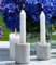 4er Set Kerzenhalter in Betonoptik 8 x 6 cm, Grauer Kerzenständer für Stabkerzen, Tafelkerzen, Spitzkerzen und Teelichte