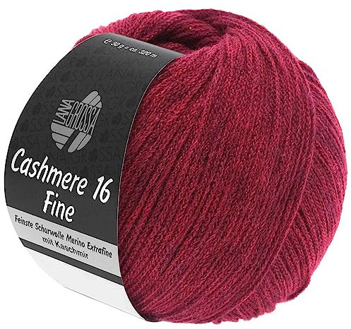LANA GROSSA Cashmere 16 Fine | Aus Kaschmir- und Merinowolle | Handstrickgarn aus 80% Schurwolle (Merino extrafine), 10% Kaschmir & Polyamid | 50g Wolle zum Stricken & Häkeln | 320m Garn FB 22