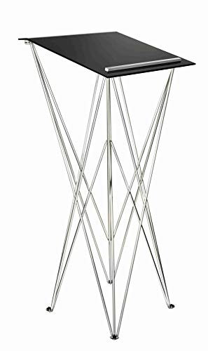 Spider Pult – Stehpult klappbar in schwarz | Acryl Pultplatte 49 x 49 cm | 105 cm Stehhöhe | leichtes, faltbares Rednerpult – Schreibpult aus stabilem Aluminium und Acryl