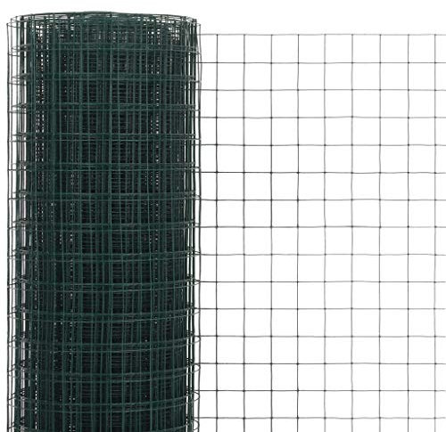 Tidyard Drahtgeflecht Maschendrahtzaun mit PVC-Beschichtung- Hundezaun Katzenzaun Hühnerzaun, grün, 0,5 m H?he, 10 m Rolle, Maschenweite 19 x 19 mm (L x B), Drahtst?rke 0,9 mm