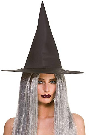 Wicked Costumes Adult Unisex Black Nylon Witches Hat Halloween Fancy Dress Accessory