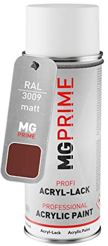 MG PRIME RAL 3009 Rouge oxyde/Oxide red Bombe aérosol 400 ml mat séchage rapide