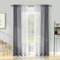 Melodieux Graue Ombre transparente Vorhänge, 244 cm lang, für Wohnzimmer, Schlafzimmer, Chiffon, grau-weiß, Farbverlauf, mit Stangentasche, Voile, 132 x 244 cm, 2 Bahnen