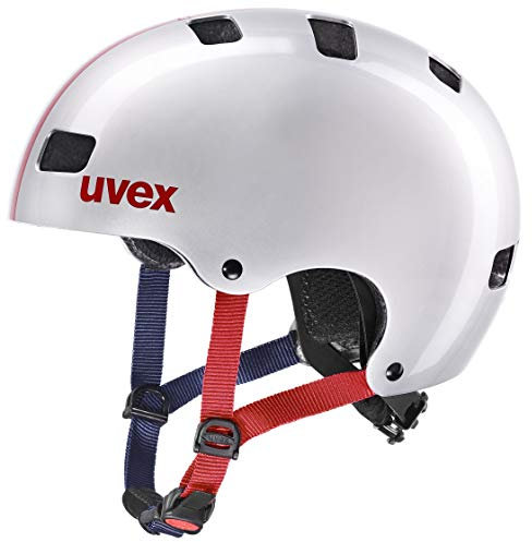 uvex Kid 3 - robuster Fahrradhelm für Kinder - individuelle Größenanpassung - waschbare Innenausstattung - Race Silver - 51-55 cm