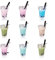 Craftdady 10Pcs Bubble Tea Glass Charms Pendants Resin Milk Tea Cup Pendants Earring Charms for DIY Keychain Jewelry Crafting