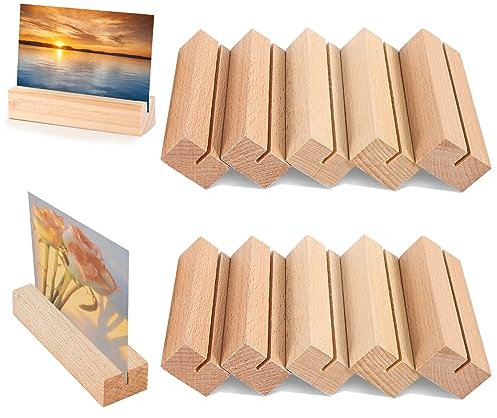 XREE 20 Pièces Porte Carte Bois, Porte Menu Porte-Cartes de Table Support Photo en Bois pour Mariage Fête Noël Anniversaire